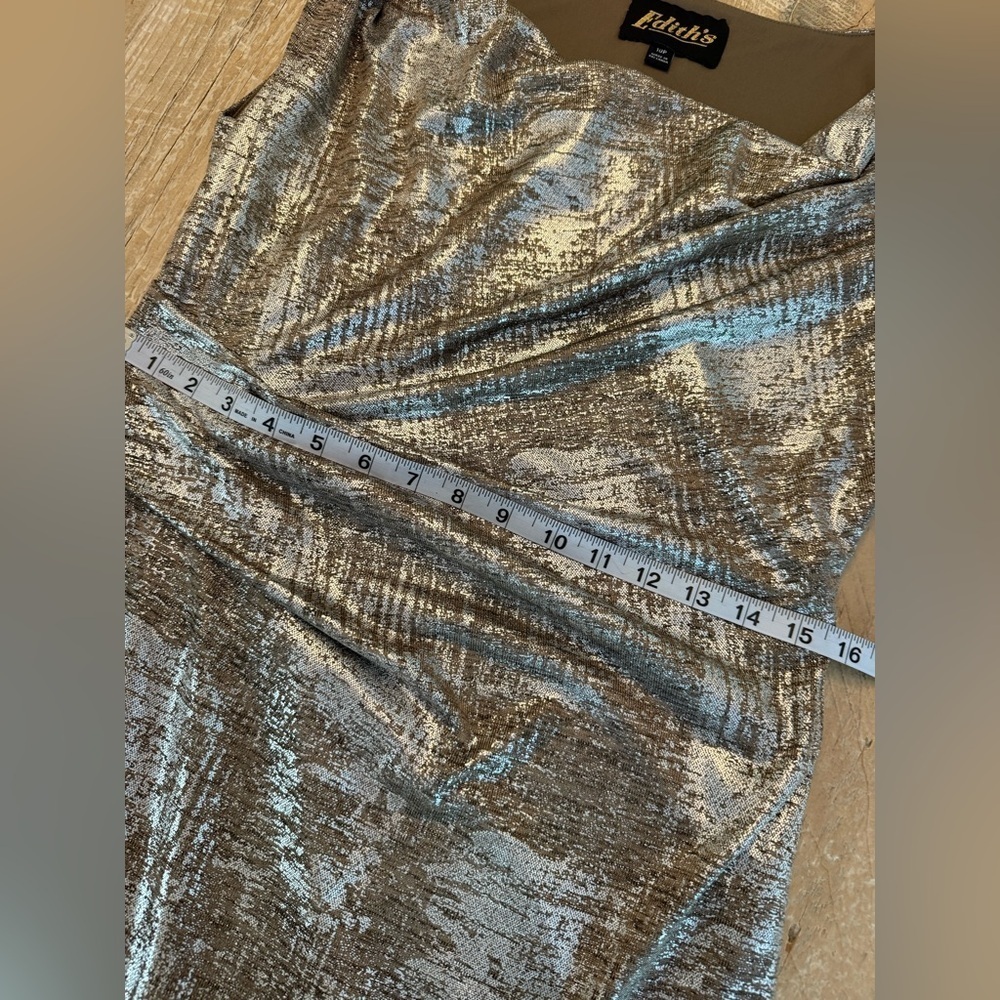 Silver & Gold Cowl Floor Length Dress Size 10P NWOT - Picture 7 of 9